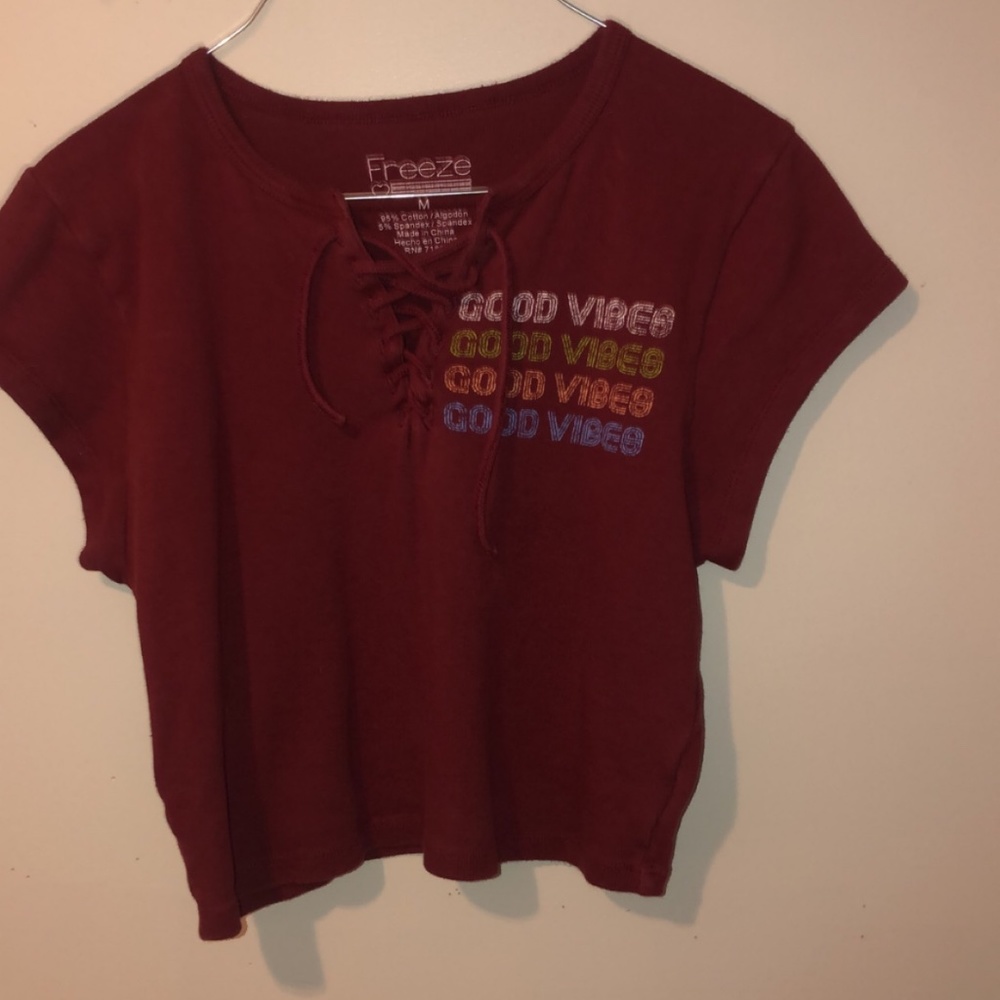 good vibes cute crop top